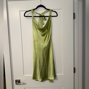 Princess Polly Lime Green Satin Mini Dress